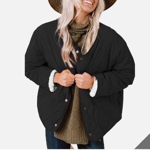 🆕 SHEWIN Reversible Sherpa Puffer Jackets for Women Size Small